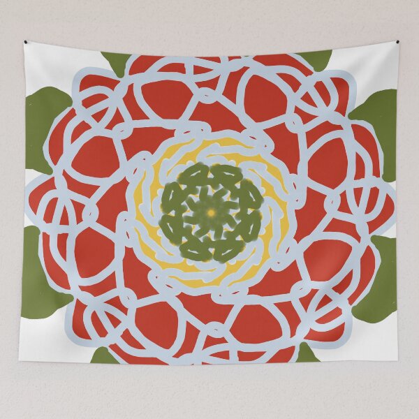 Item preview, Stylised red rose Tudor historical inspired red floral motif designed and sold by empressbat merch.