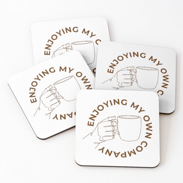 Item preview, Enjoying My Own Company - Minimalist Coffee Line Art Aesthetic designed and sold by PixelPlush.