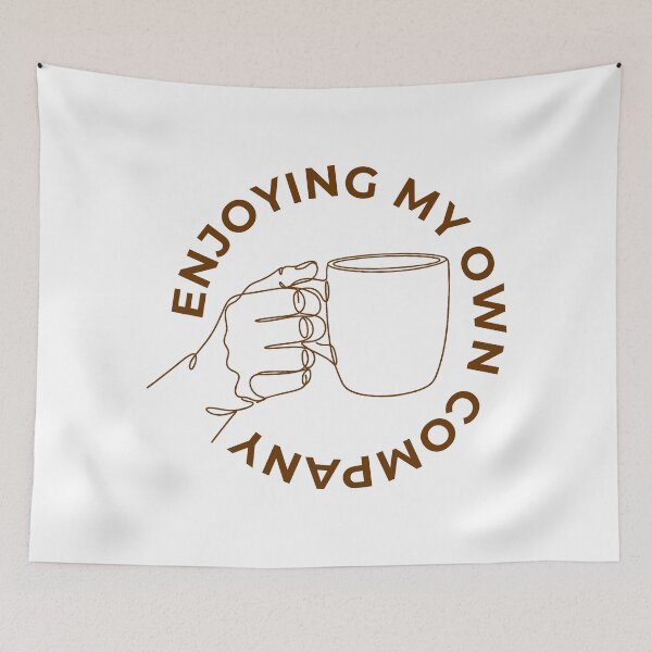 Item preview, Enjoying My Own Company - Minimalist Coffee Line Art Aesthetic designed and sold by PixelPlush.