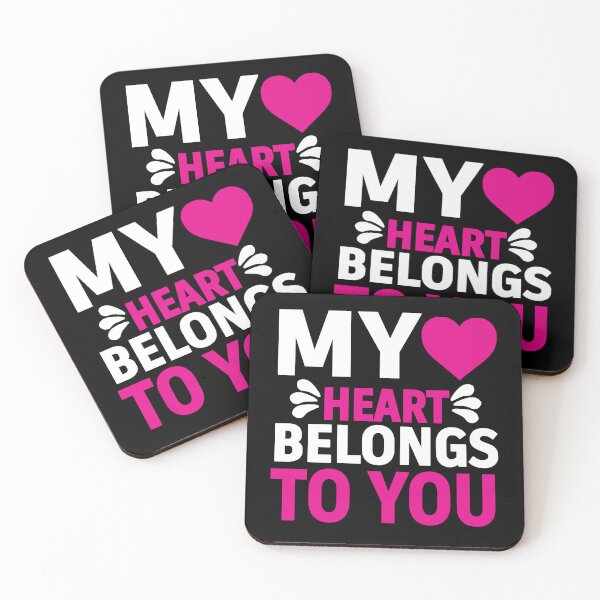Item preview, My Heart Belongs To You – Romantic Love Quote Typography with Heart designed and sold by BrainBubbleArt.