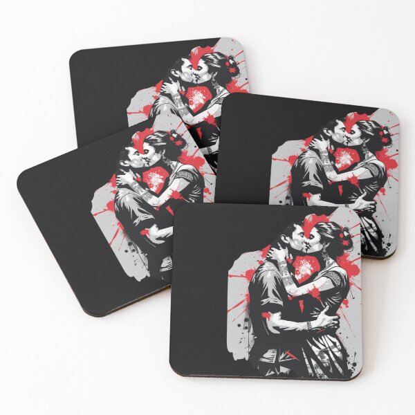 Item preview, Tribal Passionate Kiss Stencil Art designed and sold by mythographiaart.