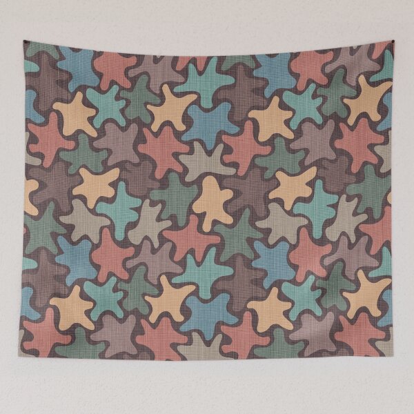 Item preview, Seamless Playful Retro Amoeba Stars Pattern designed and sold by SylvieVibes.