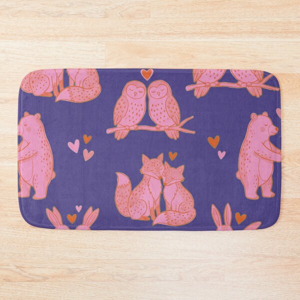 Item preview, Purple Pink Woodland Animal Couples Pattern designed and sold by zzz888.
