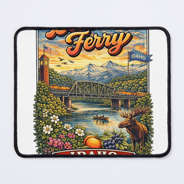 Item preview, Bonners Ferry Idaho Retro Mountain Town Design designed and sold by Stilll Waters Studio.