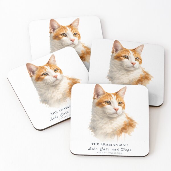 Item preview, Beautiful Arabian Mau Cat Watercolor Art | Like Cats and Dogs Collection designed and sold by Like-Cats-Dogs.