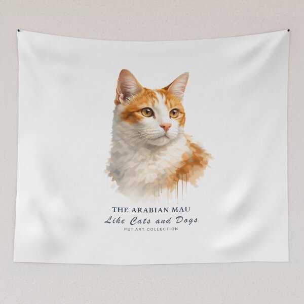 Item preview, Beautiful Arabian Mau Cat Watercolor Art | Like Cats and Dogs Collection designed and sold by Like-Cats-Dogs.