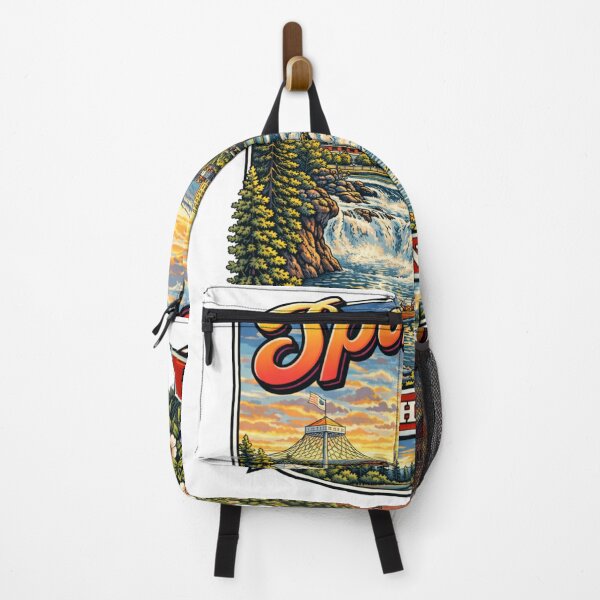 Item preview, Spokane Washington Retro Riverfront Town Design designed and sold by Stilll Waters Studio.
