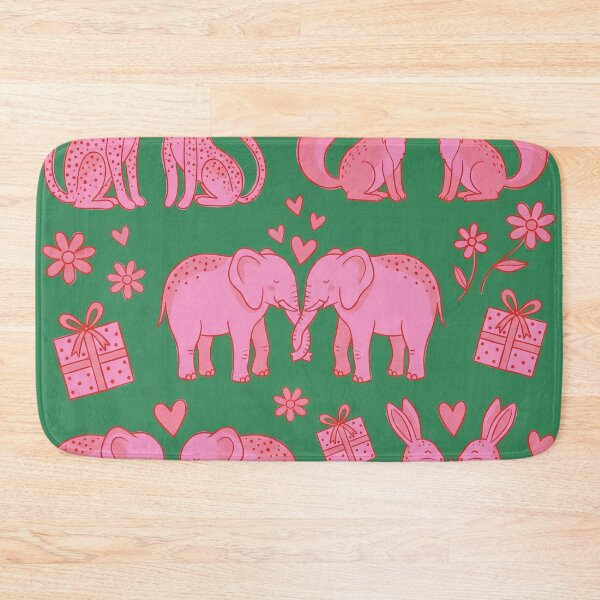 Item preview, Pink and Green Safari Woodland Animal Love Pattern designed and sold by zzz888.