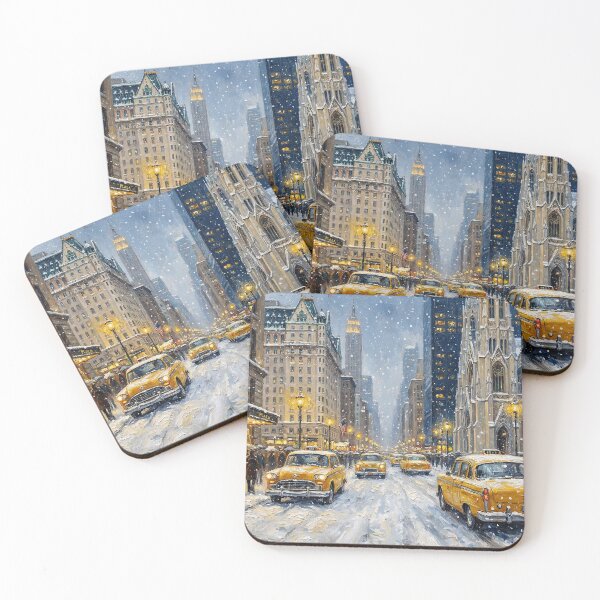 Item preview, Winter Evening on Fifth Avenue - Vintage NYC Oil Painting designed and sold by griez.