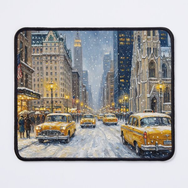 Item preview, Winter Evening on Fifth Avenue - Vintage NYC Oil Painting designed and sold by griez.