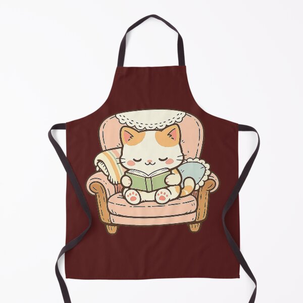 Item preview, Cozy Cat Reading Book Retro Aesthetic Illustration designed and sold by FusionRealm.
