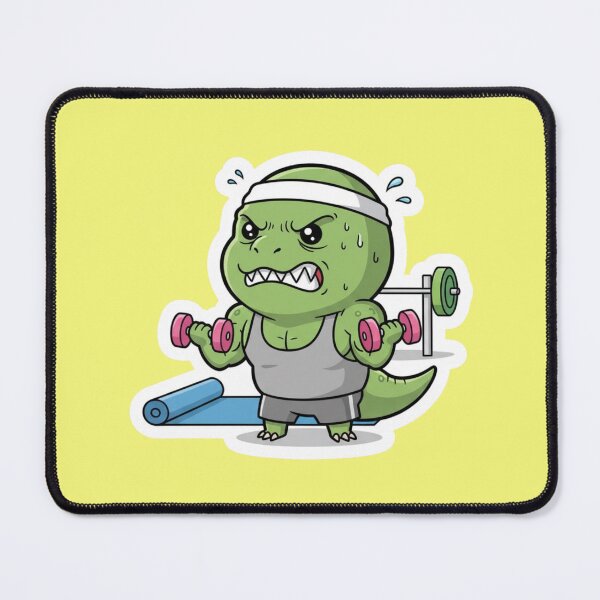 Item preview, Funny Muscle T Rex Bodybuilding Fitness Beast Mode Cute Dinosaur Lifting Weights Cartoon designed and sold by bvdesignart.