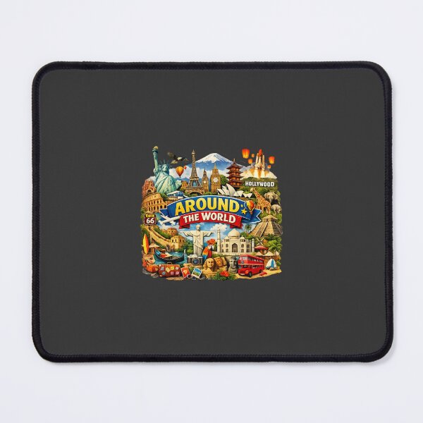 Item preview, Around the World – Iconic Travel Collage Adventure Art designed and sold by Sumit2592.