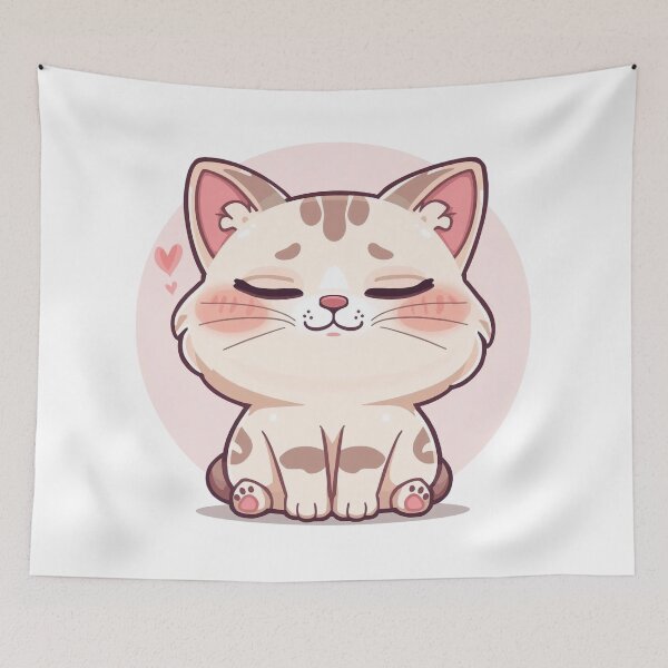 Item preview, Cute Sleepy Cat – Tired but Peaceful Emotional cat Illustration designed and sold by RMTrendy.
