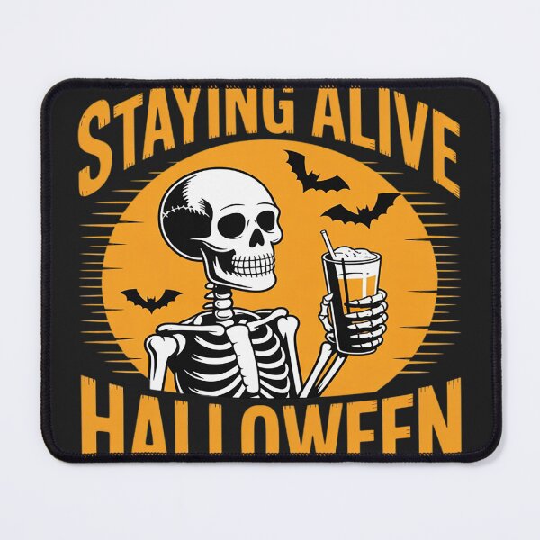Item preview, Staying Alive - Funny Halloween Skeleton Drinking Coffee designed and sold by Dolostope.
