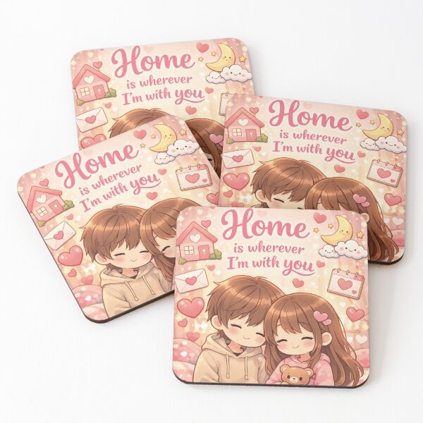Item preview, Home is where you are – Cute kawaii couple designed and sold by Mauswohn.