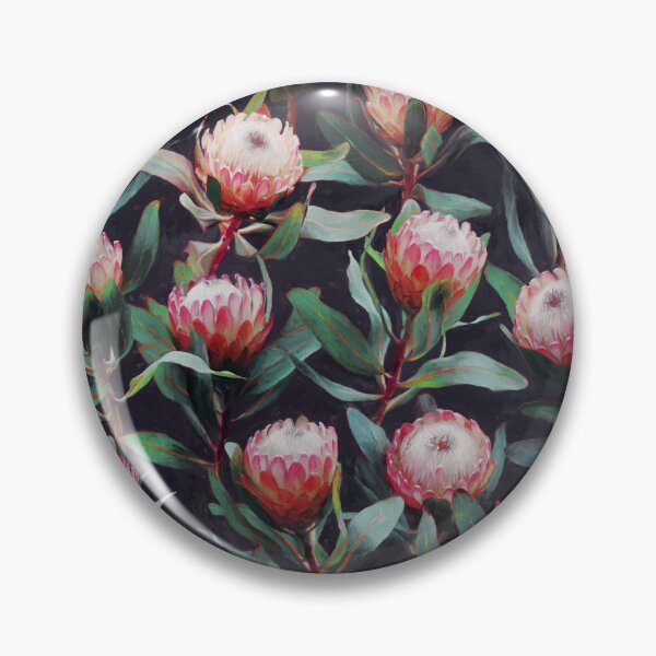 Item preview, Evening Proteas - Pink on Charcoal designed and sold by micklyn.