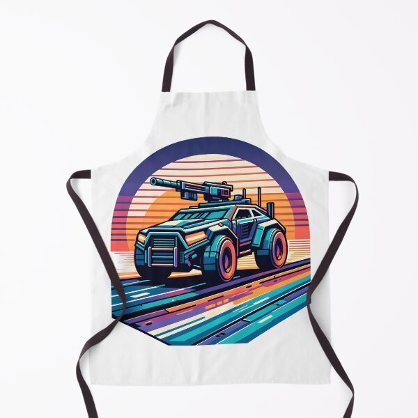 Item preview, Retro Futuristic Armoured Vehicle in Neon Sunset Style. designed and sold by The-T-In-Retro.