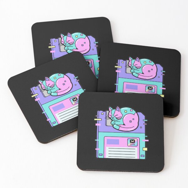 Item preview, Retro Vaporwave Cat Floppy Disk – 90s Aesthetic Kawaii designed and sold by Maclaw200d.