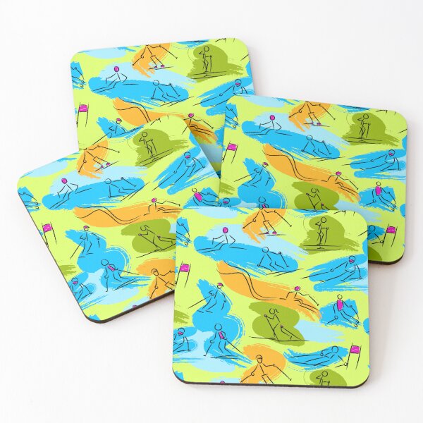 Item preview, Skiers Skiing Sketches Colorful designed and sold by VintageStyle.