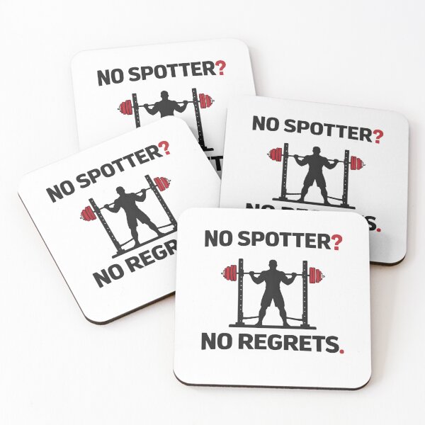 Item preview, No Spotter No Regrets Squat Rack Gym Humor designed and sold by ys96.