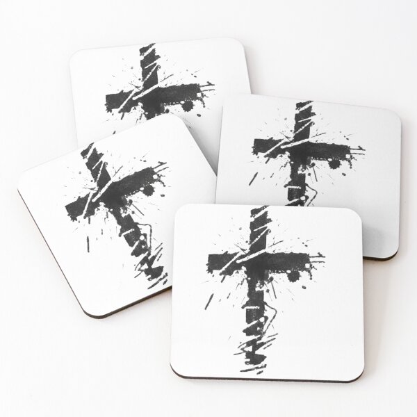 Item preview, Christian Cross – Minimalist White Cross on Black Background | Faith and Spiritual Art designed and sold by Holy Ink.
