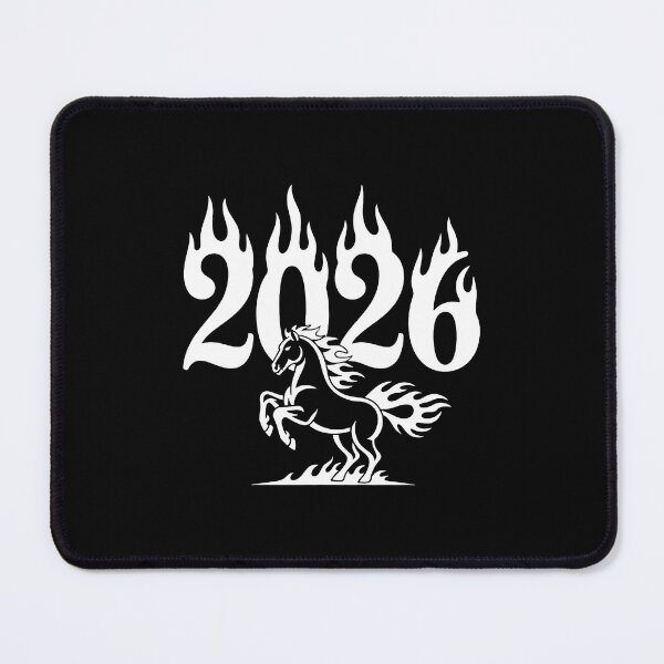 Item preview, Flame Horse 2026 Symbol – Blackwork Illustration designed and sold by NaturEdeN.