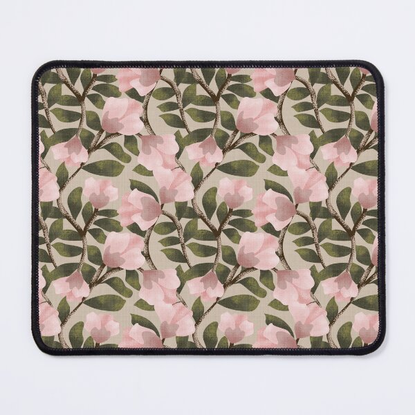 Item preview, Arts and Crafts Inspired Trailing Floral with Pink Flowers in Earthy Warm Background designed and sold by JasmineGDesigns.