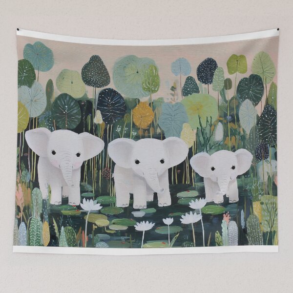 Item preview, Three baby Elephants in a Lush Forest designed and sold by lautir.