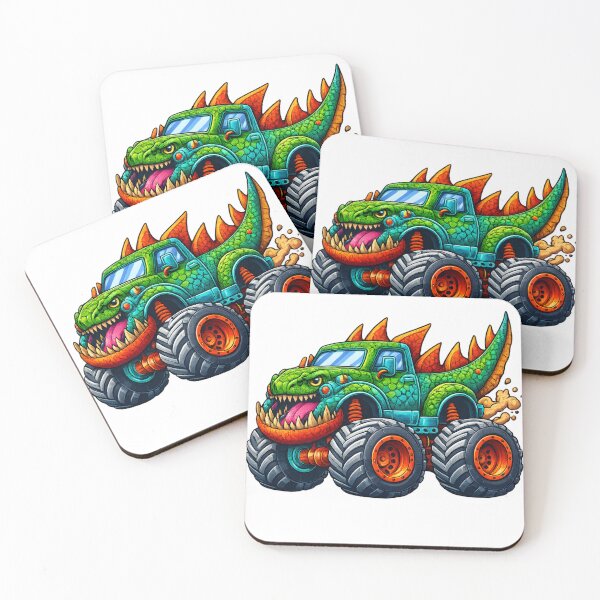 Item preview, Cute & Tough Dinosaur Truck Illustration designed and sold by fantasycutepaws.