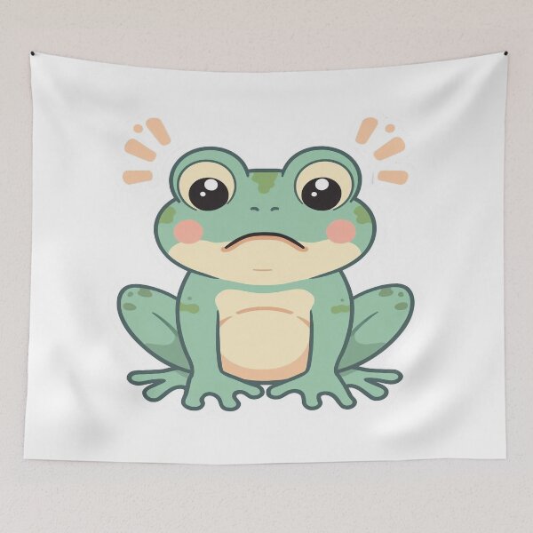 Item preview, Cute Confused Frog – Overthinking Emotional Fog Illustration designed and sold by RMTrendy.