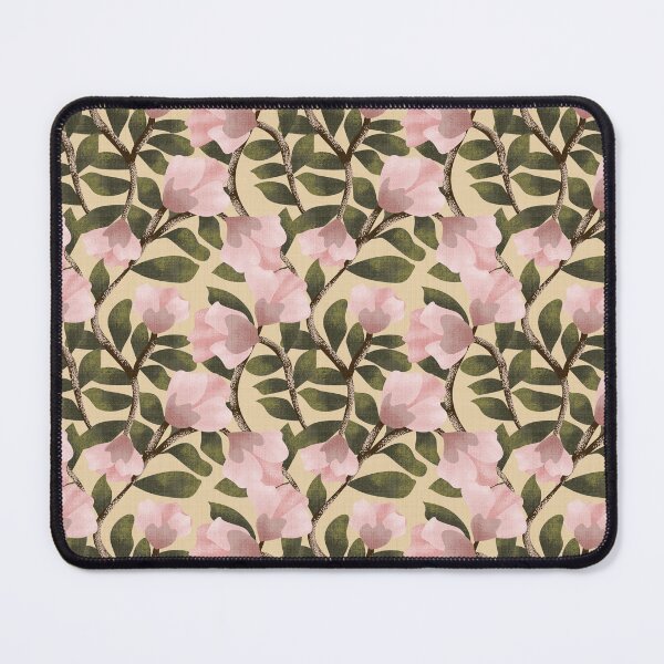 Item preview, Arts and Crafts Inspired Trailing Floral with Pink Flowers in Earthy Warm Background designed and sold by JasmineGDesigns.