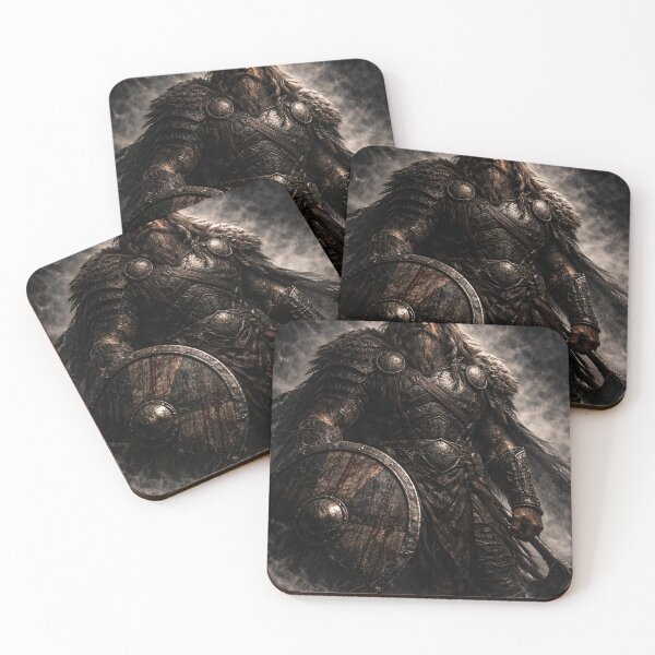 Item preview, Viking Shield Warrior in Fog – Nordic Battle Wall Aesthetic designed and sold by Zen-pattenrs.