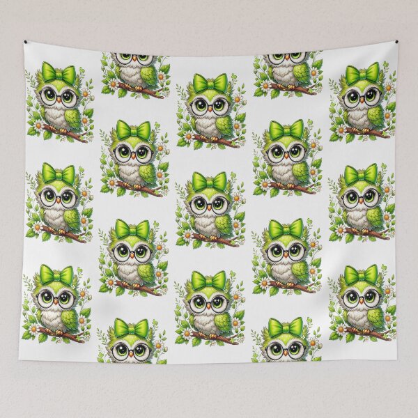Item preview, Fantasy owl with pretty green feathers designed and sold by LoneAngel.