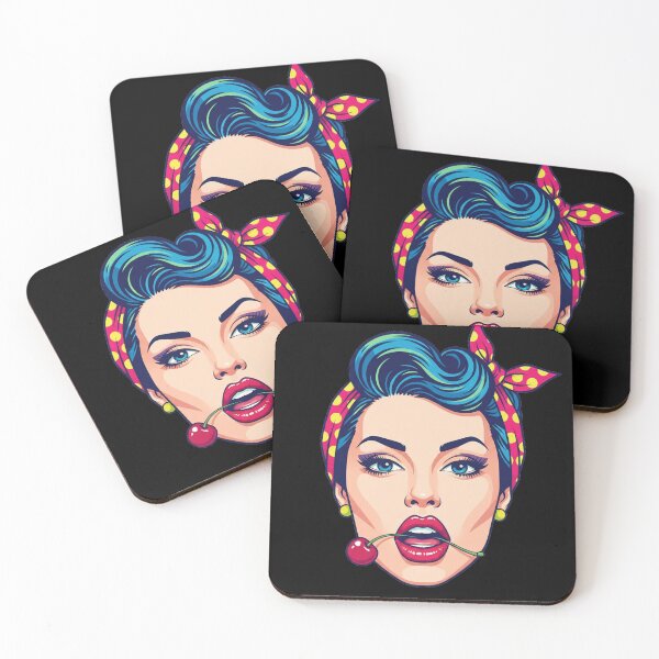 Item preview, Pop Art Cherry Girl Retro Vintage Comic Style designed and sold by Maclaw200d.