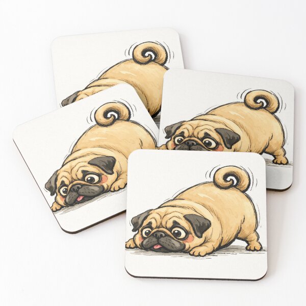 Item preview, Playful Pug Illustration – Cute Funny Pug Dog Art designed and sold by Darlin8888.