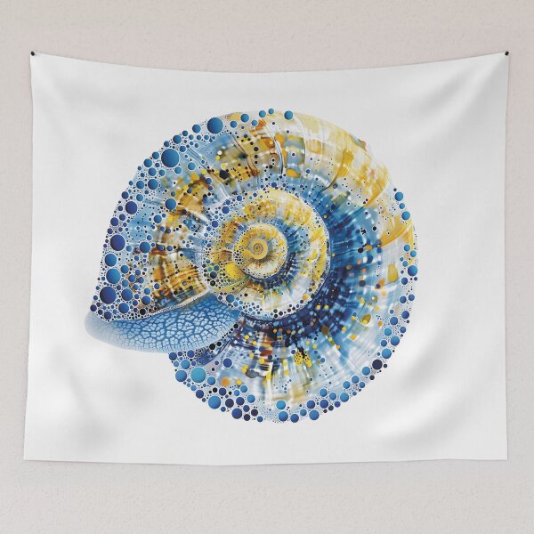 Item preview, Abstract Blue Bubble Nautilus Shell designed and sold by v1per4ever.