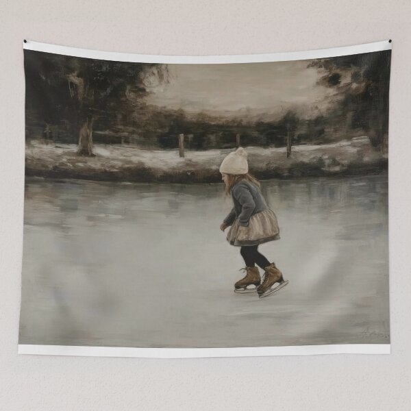 Item preview, Child Ice Skating on a Frozen Pond designed and sold by lautir.