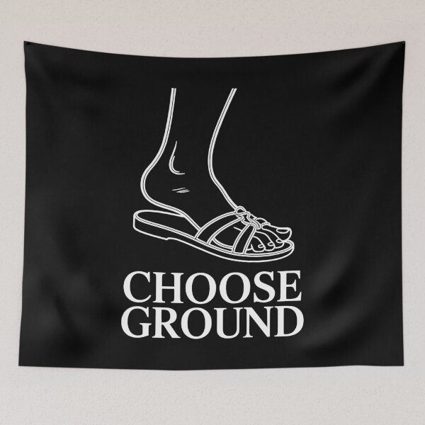 Item preview, Choose Ground Minimalist Line Art Sandal Barefoot Lifestyle Design designed and sold by SplashTastic.