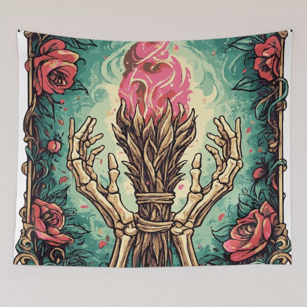 Item preview, Witchy Skeleton Sage Burnout Art designed and sold by -DEEWOLF-.