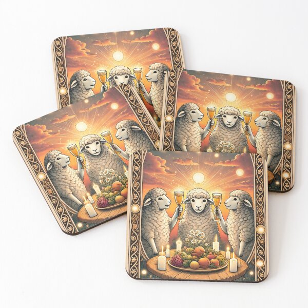 Item preview, Sheepism Tarot – Three of Cups designed and sold by Thpoar.