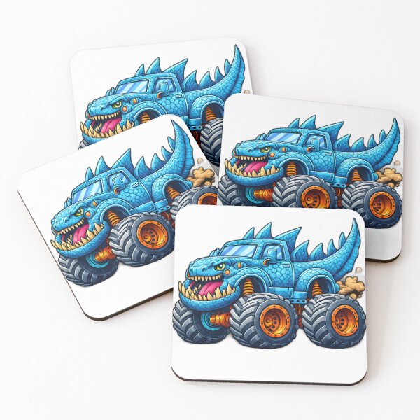 Item preview, Cute Blue Dinosaur Monster Truck designed and sold by fantasycutepaws.