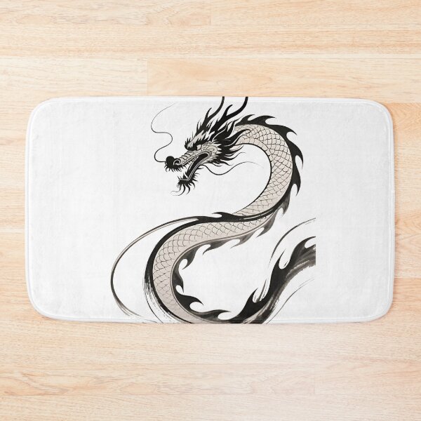 Item preview,  Minimal Black Ink Chinese Dragon Art designed and sold by Attivibe-1.