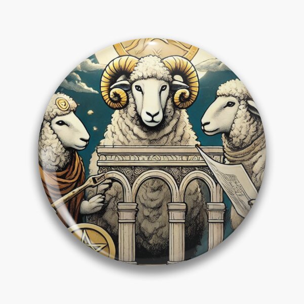 Item preview, Sheepism Tarot – Three of Pentacles designed and sold by Thpoar.