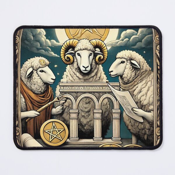 Item preview, Sheepism Tarot – Three of Pentacles designed and sold by Thpoar.