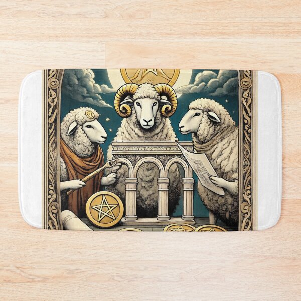 Item preview, Sheepism Tarot – Three of Pentacles designed and sold by Thpoar.