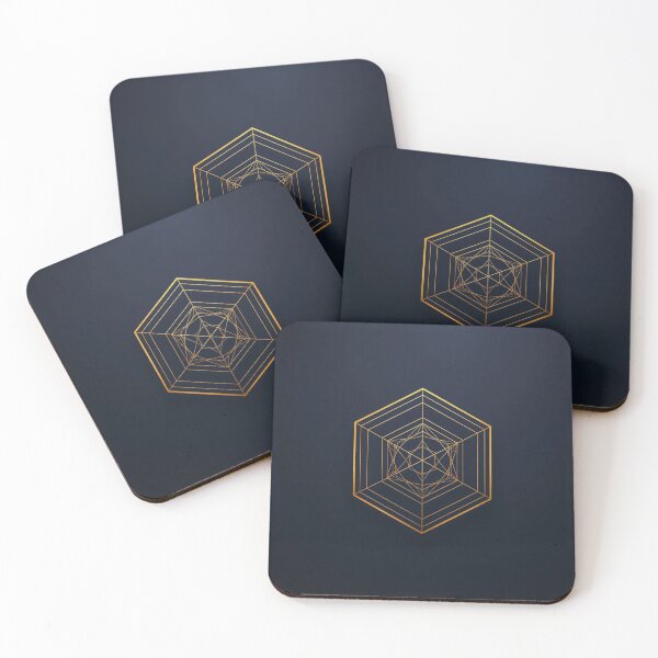 Item preview, Intent Stabilization Sacred Geometry | Architectural Hexagonal Gold Structure designed and sold by ArtivaNest.