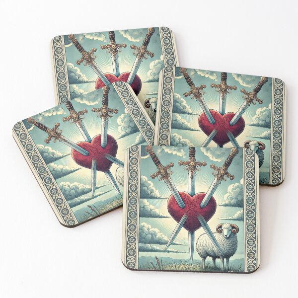 Item preview, Sheepism Tarot – Three of Swords designed and sold by Thpoar.