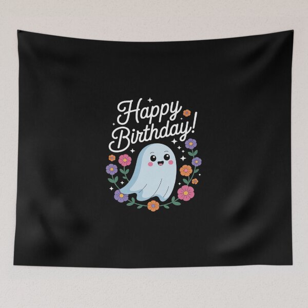 Item preview, Cute Ghost With Flowers I Kids Ghost designed and sold by DigitaldeligArt.