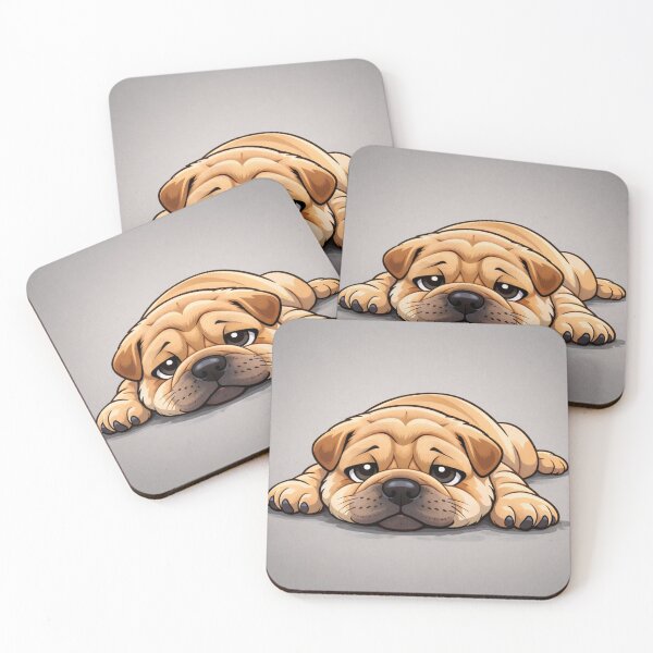 Item preview, Cute Shar Pei Illustration – Adorable Wrinkly Dog Art designed and sold by Darlin8888.